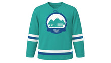 Load image into Gallery viewer, Oslo Original Hockey Jersey in Aurora Teal, front view – custom name and number