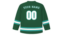 Load image into Gallery viewer, Oslo Original Hockey Jersey in Pine Green, back view with your name and number