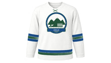 Load image into Gallery viewer, Oslo Original Hockey Jersey in Snow White, front view – custom name and number