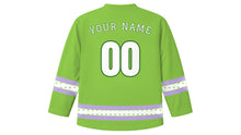 Load image into Gallery viewer, Ostara Original Hockey Jersey in Spring Green, back view with your name and number