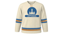 Load image into Gallery viewer, Ottawa Original Hockey Jersey in Limestone Cream, front view – custom name and number