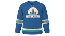 Load image into Gallery viewer, Ottawa Original Hockey Jersey in Rideau Blue, front view – custom name and number