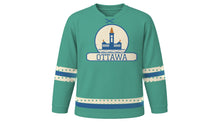 Load image into Gallery viewer, Ottawa Original Hockey Jersey in Verdigris Green, front view – custom name and number