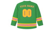Load image into Gallery viewer, Pahiyas Original Hockey Jersey in Rice Green, back view with your name and number