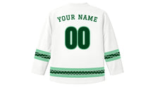 Load image into Gallery viewer, Pakistan Independence Day Original Hockey Jersey in White, back view with your name and number