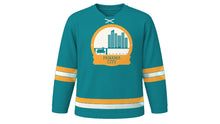 Load image into Gallery viewer, Panama City Original Hockey Jersey in Canal Teal, front view – custom name and number