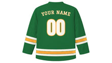 Load image into Gallery viewer, Panama City Original Hockey Jersey in Rainforest Green, back view with your name and number