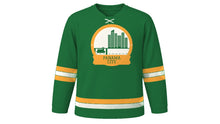 Load image into Gallery viewer, Panama City Original Hockey Jersey in Rainforest Green, front view – custom name and number