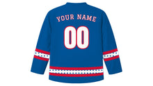 Load image into Gallery viewer, Panama Independence Day Original Hockey Jersey in Blue, back view with your name and number