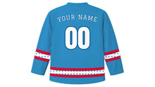 Load image into Gallery viewer, Panama Independence Day Original Hockey Jersey in Canal Blue, back view with your name and number