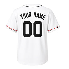 Load image into Gallery viewer, Paper Pinwheel Milwaukee Baseball Jersey in Summer Breeze White, back view with your name and number – custom block name and number with diagonal-pattern sleeves