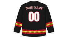 Load image into Gallery viewer, Papua New Guinea Independence Day Original Hockey Jersey in Black, back view with your name and number