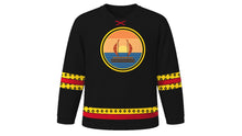 Load image into Gallery viewer, Papua New Guinea Independence Day Original Hockey Jersey in Black, front view – custom name and number