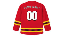 Load image into Gallery viewer, Papua New Guinea Independence Day Original Hockey Jersey in Red, back view with your name and number