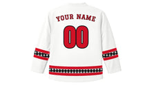 Load image into Gallery viewer, Papua New Guinea Independence Day Original Hockey Jersey in White, back view with your name and number