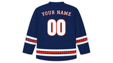 Load image into Gallery viewer, Paraguay Independence Day Original Hockey Jersey in Navy, back view with your name and number