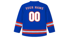 Load image into Gallery viewer, Paraguay Independence Day Original Hockey Jersey in Royal Blue, back view with your name and number