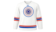 Load image into Gallery viewer, Paraguay Independence Day Original Hockey Jersey in White, front view – custom name and number