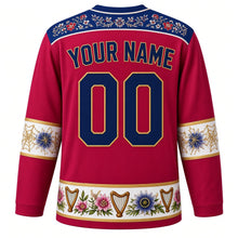 Load image into Gallery viewer, Paraguay Original Hockey Jersey in Lapacho Rose, back view with your name and number – ao po'i embroidery yoke and ñandutí lace sleeve bands