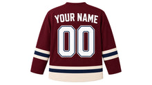Load image into Gallery viewer, Paris Original Hockey Jersey in Burgundy, back view with your name and number