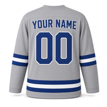 Load image into Gallery viewer, Passover Original Hockey Jersey in Gray, back view with your name and number