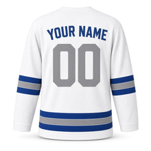 Load image into Gallery viewer, Passover Original Hockey Jersey in White, back view with your name and number