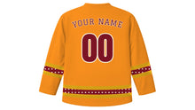 Load image into Gallery viewer, Pchum Ben Original Hockey Jersey in Saffron, back view with your name and number