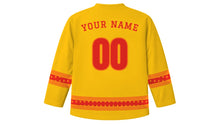 Load image into Gallery viewer, Pentecost Original Hockey Jersey in Gold, back view with your name and number