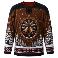 Load image into Gallery viewer, Perchtenlauf Original Hockey Jersey in Fur Brown, front view with themed artwork and clean crest