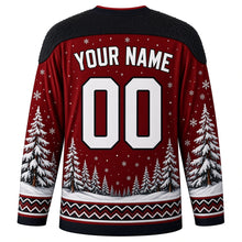 Load image into Gallery viewer, Perchtenlauf Original Hockey Jersey in Ember Red, back view with custom YOUR NAME and 00