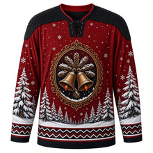 Load image into Gallery viewer, Perchtenlauf Original Hockey Jersey in Ember Red, front view with themed artwork and clean crest