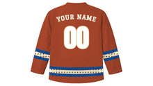 Load image into Gallery viewer, Perth Original Hockey Jersey in Red Ochre, back view with your name and number