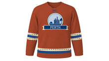 Load image into Gallery viewer, Perth Original Hockey Jersey in Red Ochre, front view – custom name and number
