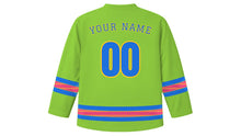 Load image into Gallery viewer, Phi Ta Khon Original Hockey Jersey in Lime Green, back view with your name and number