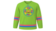 Load image into Gallery viewer, Phi Ta Khon Original Hockey Jersey in Lime Green, front view – custom name and number