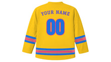 Load image into Gallery viewer, Phi Ta Khon Original Hockey Jersey in Sunflower Yellow, back view with your name and number