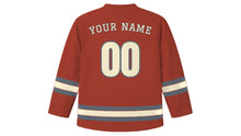 Load image into Gallery viewer, Philadelphia Original Hockey Jersey in Colonial Brick, back view with your name and number