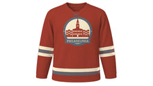 Load image into Gallery viewer, Philadelphia Original Hockey Jersey in Colonial Brick, front view – custom name and number