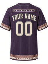 Load image into Gallery viewer, Philadelphia Heritage Baseball Jersey in Plum, back view with a star band yoke, arched YOUR NAME lettering and 00 – custom name and number