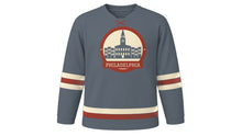 Load image into Gallery viewer, Philadelphia Original Hockey Jersey in Slate Grey, front view – custom name and number