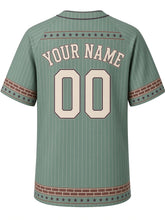 Load image into Gallery viewer, Philadelphia Heritage Baseball Jersey in Verdigris, back view with a star band yoke, arched YOUR NAME lettering and 00 – custom name and number