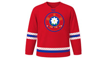 Load image into Gallery viewer, Philippine Independence Day Original Hockey Jersey in Scarlet, front view – custom name and number