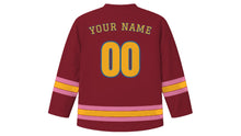 Load image into Gallery viewer, Phnom Penh Original Hockey Jersey in Maroon, back view with your name and number