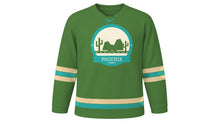 Load image into Gallery viewer, Phoenix Original Hockey Jersey in Saguaro Green, front view – custom name and number