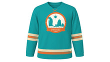 Load image into Gallery viewer, Phuket Original Hockey Jersey in Andaman Turquoise, front view – custom name and number