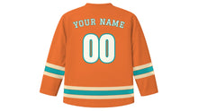 Load image into Gallery viewer, Phuket Original Hockey Jersey in Sunset Orange, back view with your name and number