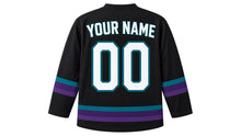 Load image into Gallery viewer, Pi Day Original Hockey Jersey in Black, back view with your name and number