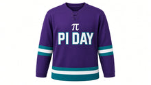 Load image into Gallery viewer, Pi Day Original Hockey Jersey in Purple, front view – custom name and number