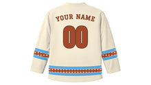 Load image into Gallery viewer, Pioneer Day Original Hockey Jersey in Cream, back view with your name and number