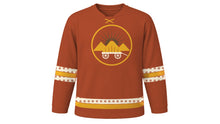 Load image into Gallery viewer, Pioneer Day Original Hockey Jersey in Rust, front view – custom name and number